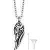 Richsteel Ala di Rose Collana di Urna Impermeabile in Rilievo Collana Personalizzata con Nome Inciso Albero della Vita Antiallergico Cremazione Commemorativa Ricordo con Piccolo Imbuto