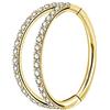 OUFER Body Piercing Nose Hoop Rings 18G Helix Earrings Nose Piercing Double Line Clear CZ Paved Tragus Earring 316L Stainless Steel Daith Rook Conch Helix Piercing Jewellery
