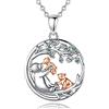EUDORA Harmony Ball EUDORA Collana Orso per Donna Argento Sterling 925 Orso Mamma e Bambino Ciondolo per Madre Figlia Moglie Nonna Regalo Gioielli, 45 cm