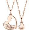 EUDORA Harmony Ball Collana Madre e Figlia per le Donne Oro Rosa Doppio Cuore 2 Catene Argento Sterling 925 per Mamma Nonna Madri Regali di Giorno, 45 cm