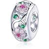 LaMenars - Ciondolo a forma di fiore in argento Sterling 925, per braccialetti e collane Chamilia e europei