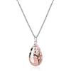 COAI Collana da Donna in Acciaio Inox con Ciondolo Goccia/Lacrima in Rodonite