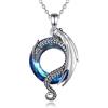 EUDORA Harmony Ball Collana con Drago in Argento Sterling per Donne, Cerchio Vintage Ciondolo in Cristallo Austriaco Gioielli Regali per Ragazze Donne Ragazzi Regalo di Compleanno, Catena da 18