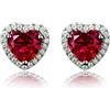 Navachi, orecchini in argento Sterling 925 placcato in oro bianco 18 carati, a forma di cuore con rubino da 4,5 carati e Placcato oro, colore: Red, cod. SIL-9131-1