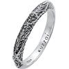 Kuzzoi Anello da uomo in argento Sterling 925 martellato, anello a fascia da uomo in argento Sterling 925, anello sottile da uomo, anello da biker