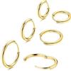 Morfetto F136 titanio orecchini a cerchio 14 K placcato oro piccoli orecchini a cerchio Mini Huggie orecchini per le donne Orecchini in titanio ipoallergenico Ora 8/10/12MM