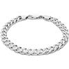 Tuscany Silver Bracciale in Argento Sterling Curb Chain 6.5 mm da Uomo di Lunghezza 20cm/8
