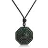 COAI Collana Unisex con Pendente Ottagonale Diagramma Taiji e Otto Trigrammi Ba Gua in Ossidiana con Laccio Regolabile