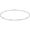 CARISSIMA Cavigliera da Donna in Oro Bianco 9 ct con Maglia Twist Curb e Sfere di Lunghezza 25,5 cm/10 Pollici