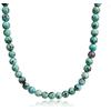 COAI Collana con Perle in Turchese Africano e Perla Amuleto Shou in Acciaio Inox 55cm