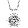 MomentWish Collana Fiocco di Neve, 2Ct Moissanite Punto Luce Collana per Donna Regalo Festa della Mamma Simulato Diamante 925 Argento Sterling