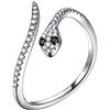 Aurora Tears Anelli di serpente in argento sterling 925 regolabile con animali marchi, anello aperto per uomini e donne DR0081W, Argento sterling