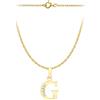 CARISSIMA Pendente con iniziale G in cubic zirconia 10 x 12 mm su collana con catena Prince of Wales da 0,4 mm in oro giallo 9 ct di lunghezza 46 cm/18 pollici