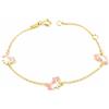 Monde Petit Bracciale bambina unicorni smaltato - oro giallo 9k (375) - Scatola Regalo - Certificato di garanzia