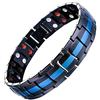 JFUME braccialetti magnetici da uomo, placcatura in oro 18 carati, placcatura in PVD nero e blu, elementi 4in1 con strumento di rimozione dei collegamenti incluso, 8,5 pollici