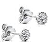 Orovi Orecchini Donna Oro Bianco 9KT Orecchini a Lobo rotondi e Diamanti naturali 0,05 ct, gioiello anallergico confezionato in un elegante astuccio portagioie
