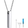 FindChic Collana Urna Ciondolo a Barra in Acciaio Inossidabile Ciondolo Urna per Ceneri per Cane Gatto Collana Personalizzata Regalo Cremazione