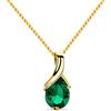 OROVI Collana Donna Oro Giallo 14KT Girocollo con Smeraldo verde 45 cm, gioiello anallergico confezionato in un elegante astuccio portagioie