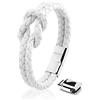 SERASAR Bracciale Bianco Donna Nodini Bracciali di Cuoio Gioielli Offerta Moda Bigiotteria Amicizia Colorati Gioiello Regalo