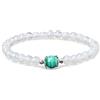 COAI Bracciale da Donna con Perle di Pietra di Luna e Perla Centrale in Malachite