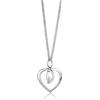 OROVI Ciondolo Cuore Oro Bianco Oro Giallo con Zircone taglio Brillante, Vero Oro 9KT 375, Collana Donna fornita di Catenina in Argento 925, Cuore Oro Anallergico. Catenina Cm.45.