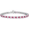 Diamond Treats Bracciale Tennis in Rosso, Braciale Argento 925 con Pietre Zirconi Rosse e Bianchi, Bracciale Donna e Ragazza con Confezione Regalo