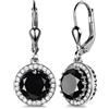 Gulicx, orecchini a pendente da donna in stile vintage, in argento Sterling 925, con pietre in zirconia cubica nera/trasparente, chiusura a monachella e argento, colore: Black, cod. SE040b