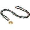 COAI Collana Mala 108 Grani di Agata Indiana Annodate a Mano con Ciondolo Albero della Vita in Acciaio Inox, Rosario Uomo Donna per Rilassamento e Meditazione