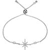 namana Bracciale Stella Polare con Zirconi Cubici. Bracciale in Oro Rosa Placcato Oro 18 Carati o Color Argento. Braccialetto Regolabile Stella Fortunata (Argento, Placcato argento)