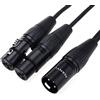 NANYI Cavo audio splitter XLR per microfono XLR Male To 2Female-1.6FT