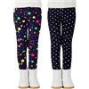 Adorel Leggings Felpati Invernali Bambina Confezione da 2 Pois, Pentagramma 9-10 Anni (Dimensione del Produttore 150)