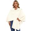 PULI - Scialle da donna incrociato sul davanti, elegante poncho finemente drappeggiato lavorato a maglia, cardigan per abito da sera e scialle da sposa, Etichettalia unica