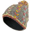 Pachamama Berretto da Donna in Lana Con Pompon Foderato a Mano, Fiori Ricamati, Taglia Unica, Extra Caldo, Commercio Equo e Solidale, Grigio, Multicolore