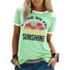 WIEIYM T-Shirt Estiva da Donna Manica Corta Girocollo Magliette per Le Donne Bring On The Sunshine Maglietta Top Lettera Stampata Tee-Shirt (Giallo, M)