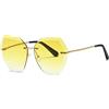 kimorn Occhiali Da Sole Di Per Donna Oversized Occhiali Da Taglio Di Diamanti Rimovibile Classic Eyewear AE0534 (Oro&Giallo, 65)