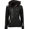 Geographical Norway BELL Women Giacca Softshell Donna Inverno Piumino in Pile con Cappuccio Donna - Abbigliamento Cappotto Impermeabile, Nero , L