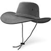 UltraKey Cappello da cowboy, cappello da sole in ecopelle in feltro in pelle scamosciata, cappello da viaggio, cappello western, protezione solare per esterni, Grigio, M