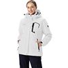 Rdruko Giacca impermeabile da donna in pile termico foderata antivento all'aperto camminate escursionismo sci snowboard cappotto invernale con cappuccio staccabile, Grigio chiaro, M