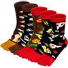 PUTUO Calze con Dita Uomo Calzini con 5 Dita Separate, Calzini Sportivi in Cotone da Uomo Calze 5 Dita, 5 paia Multicolore-A 39-44