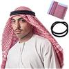 DZOZO Sciarpa Araba da Uomo Shemagh Kaffiyeh Capo Wrap Musulmano Hijab Foulard Medio Oriente Keffiyeh Arabia Fascia Scialle del Deserto Capo