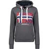 Geographical Norway Gpalm Lady - Felpa Cappuccio Zip E Tasche Donna - Felpa A Manica Lunga Calda - Giacca Cappuccio - Abito Ideale Primavera Estate Autunno Inverno (Grigio Scuro L-Taglia 3)