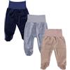 TupTam Pantaloni Bambino 3 Pezzi - Pantaloni Cotone Bambino con Piedini e Fascia Morbida in Vita, Mix di Colori 1, 80