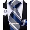 DiBanGu - Cravatta da uomo, tinta unita, tessuto a righe, cravatta e cravatta, cravatta, cravatta, cravatta, cravatta, cravatta, cravatta, cravatta, set, Strisce bianche e blu., M