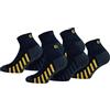 Caterpillar 6 Paia Calze Sneaker Lavoro Lunghezza Caviglia - Supporto Arco Plantare - Soletta Spugna - Cotone (Blu-Grigio, 43-46)