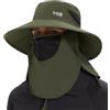 Bassdash Cappello da Sole Traspirante UPF 50+ con copriviso Rimovibile e paranuca Cappello a Secchiello a Tesa Larga Resistente all'Acqua per la Pesca, l'escursionismo e l'outdoor, Uomo e Donna