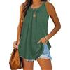Famulily Canottiera estiva da donna, sexy, senza maniche, con spalline incrociate, #1: verde, L