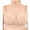 LEELA LAB Reggiseno Contenitivo Donna Taglie Forti, Senza Ferretto e con Spalline Regolabili, Realizzato con Tecnologia Seamless Senza Cuciture - Made in Italy (Nude, XXXL)