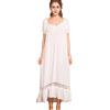 Flwydran Flaydigo Donna Colore Puro Principessa Cotone Camicie da Notte Primavera Estate Manica Corta Pigiami
