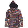 SHOPOHOLIC FASHION Giacca Hippie Lanosa Multicolore con Cappuccio e Tintura a Cravatta da Uomo, Nero, S