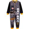 DC Comics Batman Tutina per Ragazzi in Pile Tutto in Uno Pigiama per Bambini con Cerniera Loungewear, Nero, 9-10 Anni